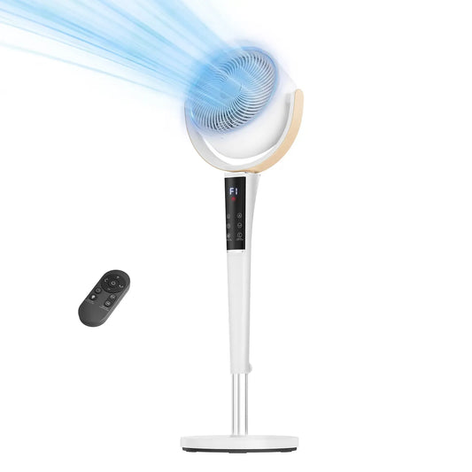 Adjustable Pedestal Fan with Remote, 15 Speeds, 5 Modes & 120° Oscillation