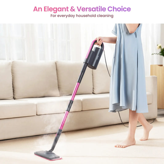 19-in-1 Steam Mop with Detachable Handheld Steamer, 3 Steam Modes & Multi-Surface Accessories