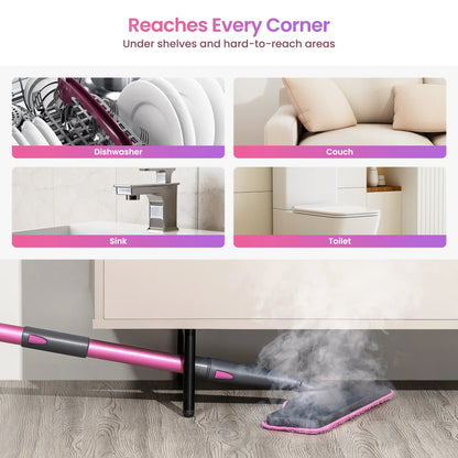 19-in-1 Steam Mop with Detachable Handheld Steamer, 3 Steam Modes & Multi-Surface Accessories