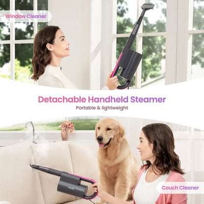 19-in-1 Steam Mop with Detachable Handheld Steamer, 3 Steam Modes & Multi-Surface Accessories
